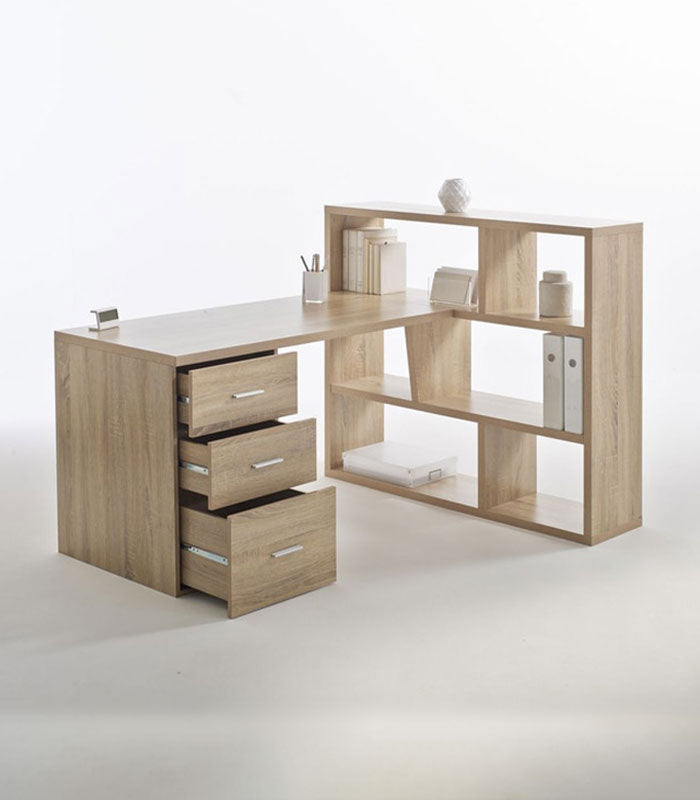 Bureau-Bibliothèque 2 en 1 Avec 3 Tiroirs – (A339)