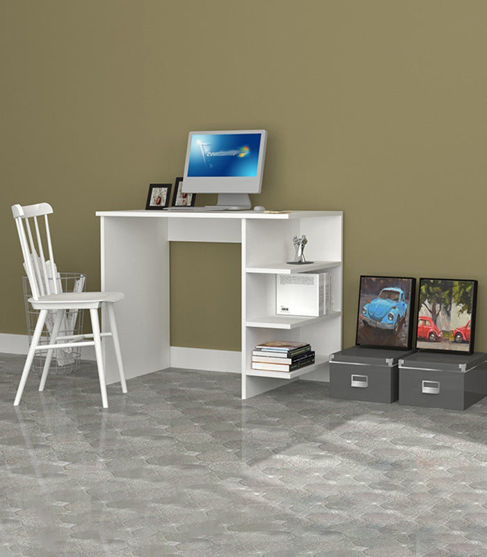 Bureau Junior Avec 3 Étagères De Rangement Couleur blanc – (A349)