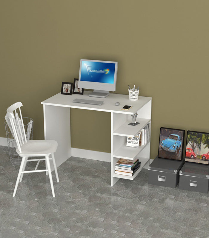 Bureau Junior Avec 3 Étagères De Rangement Couleur blanc – (A349)