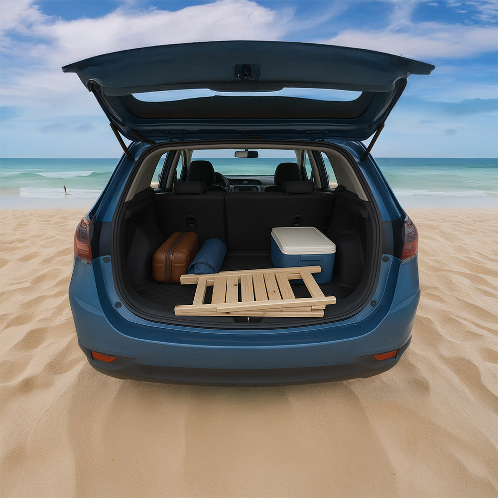 Chaise de Plage et de Jardin Pliable en Bois Massif Naturel