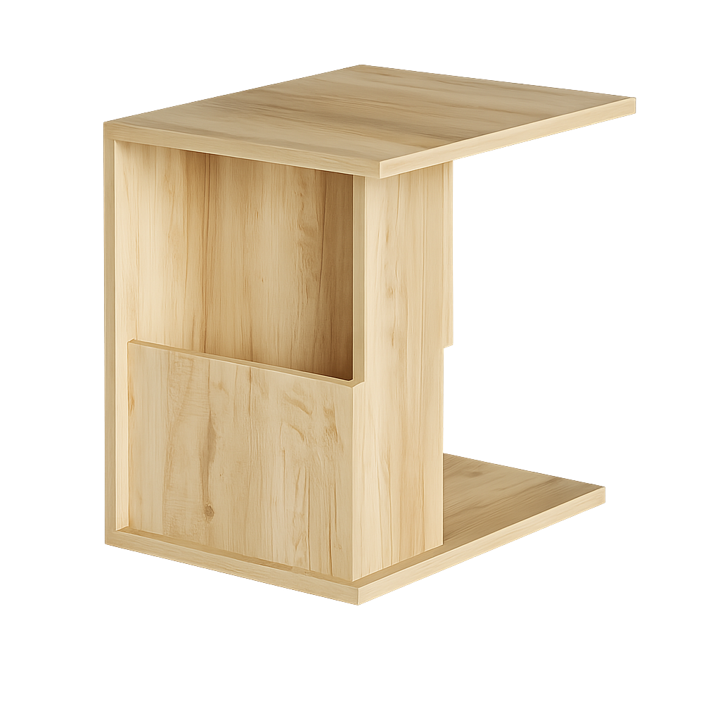 Table Moderne Pratique et Fonctionnelle Avec Espace de Rangement Couleur Sonoma Clair