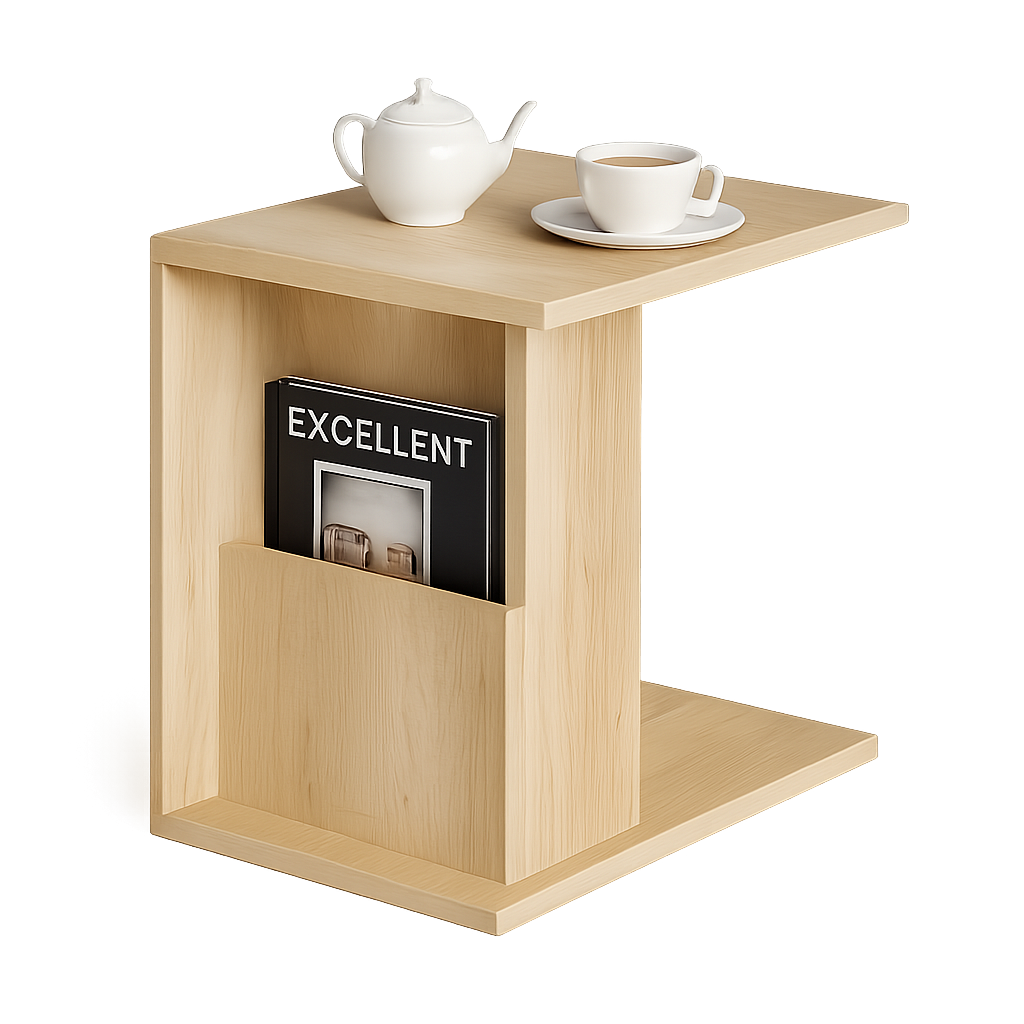Table Moderne Pratique et Fonctionnelle Avec Espace de Rangement Couleur Sonoma Clair