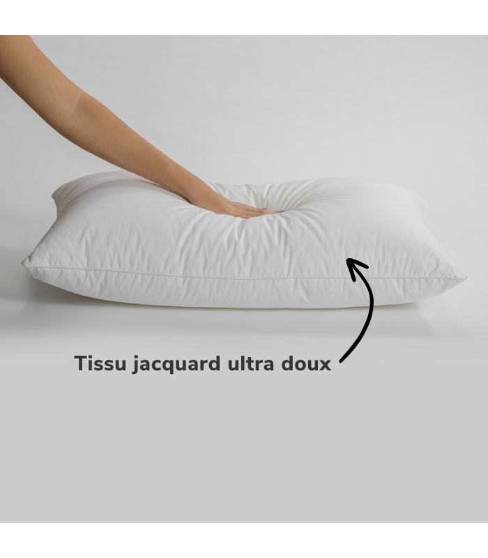 1 Oreillers Top Qualité Lavable 60x40cm