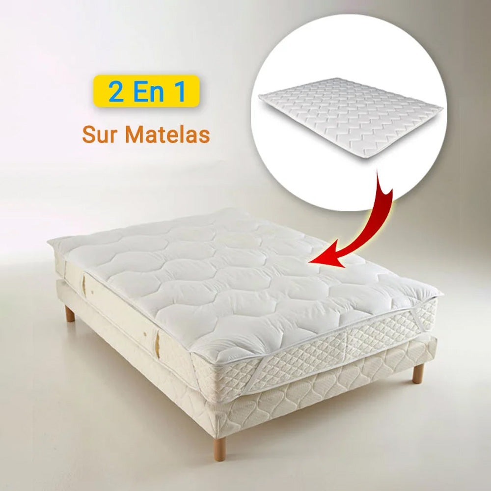 Sur-Matelas 2 en 1 - Confortable et Pas Cher
