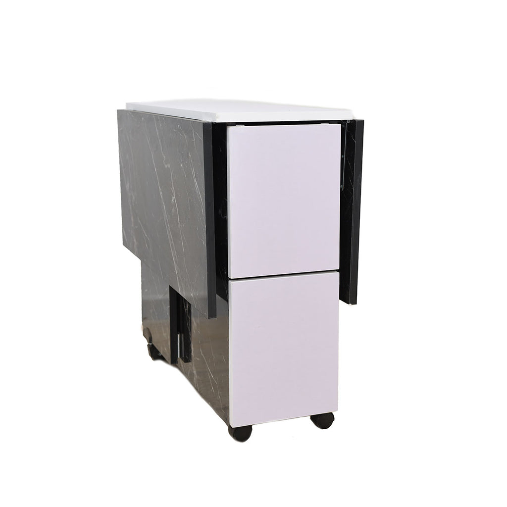 Table Pliable Multifonctionnelle Avec 4 Chaises Marbré – T363M