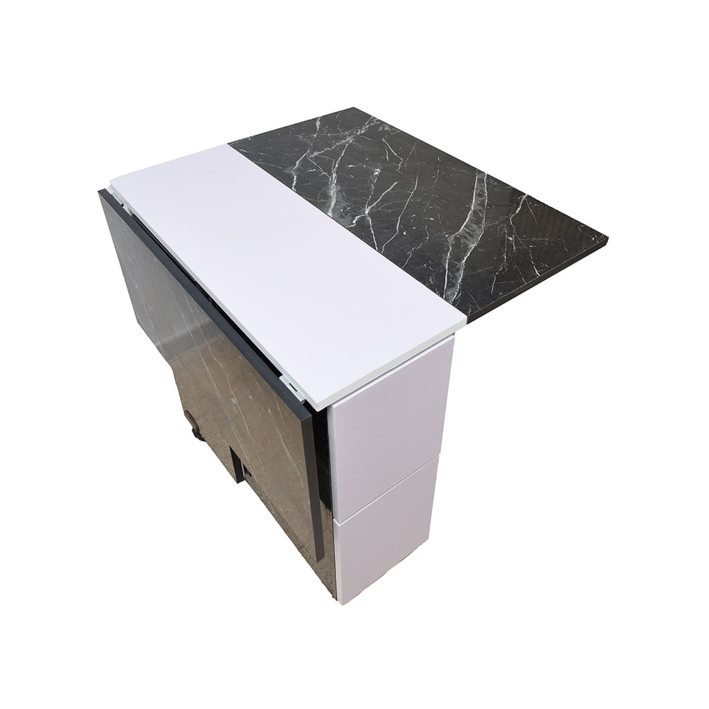 Table Pliable Multifonctionnelle Avec 4 Chaises Marbré – T363M