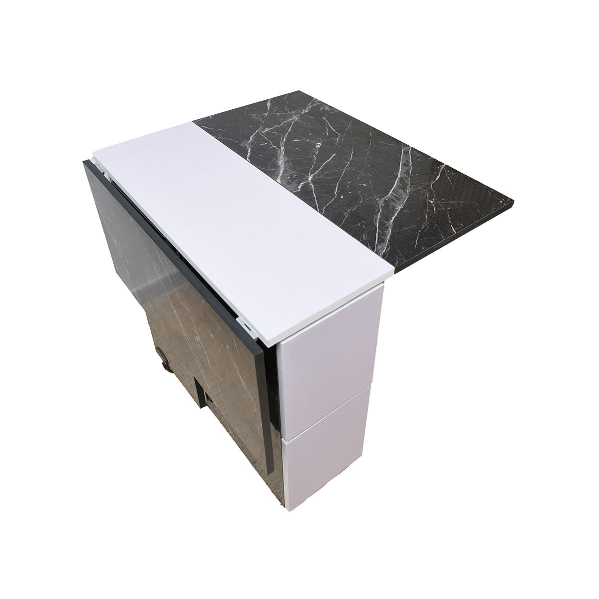 Table Pliable Multifonctionnelle Avec 4 Chaises Marbré – T363M