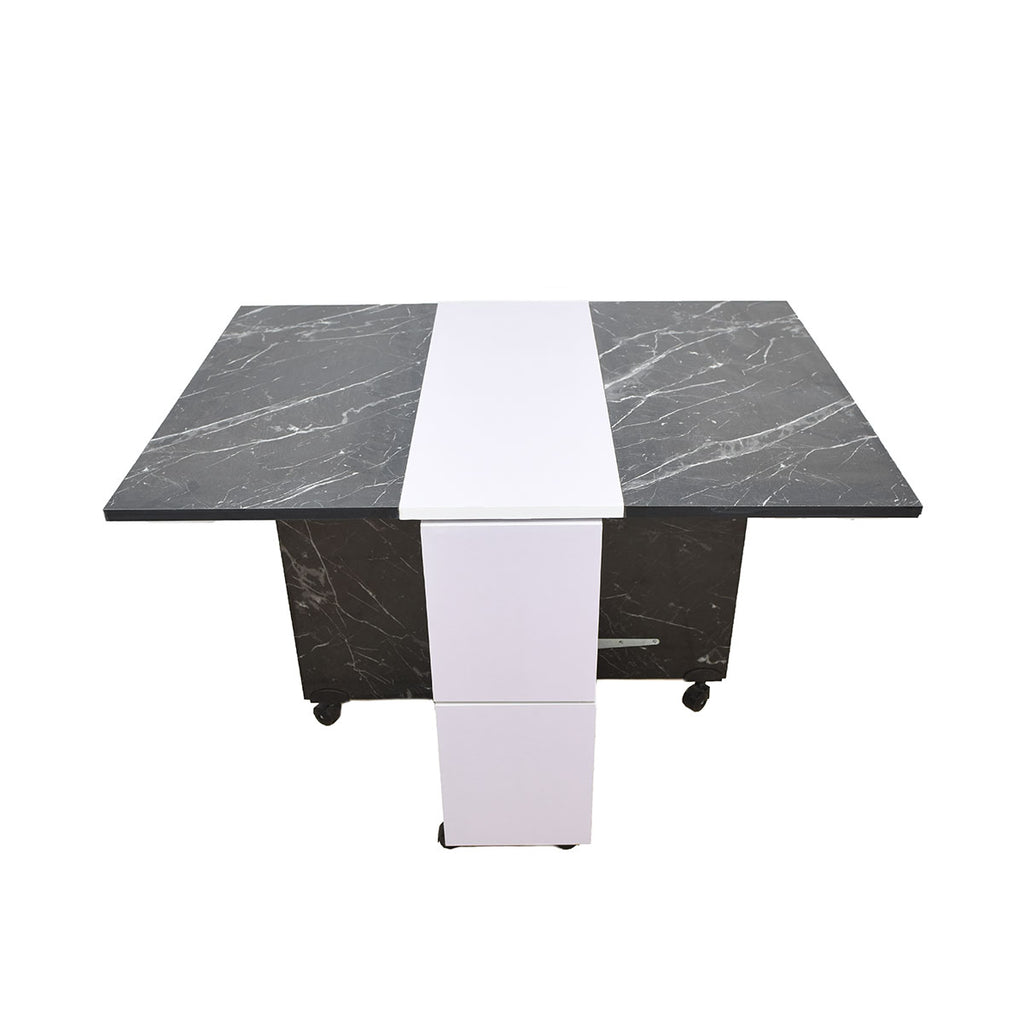 Table Pliable Multifonctionnelle Avec 4 Chaises Marbré – T363M