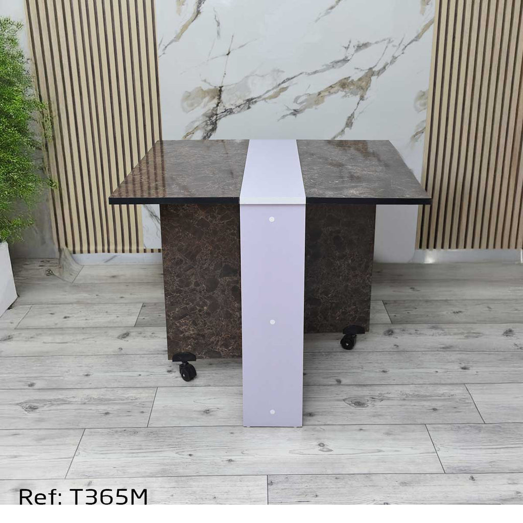 Table à Manger Pliante Multifonctionnelle Couleur Marbré – T365M