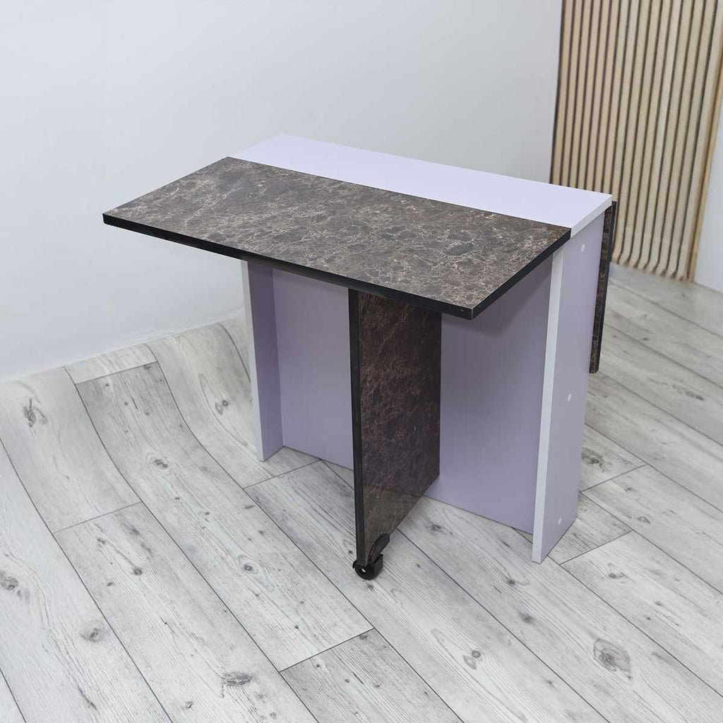 Table à Manger Pliante Multifonctionnelle Couleur Marbré – T365M