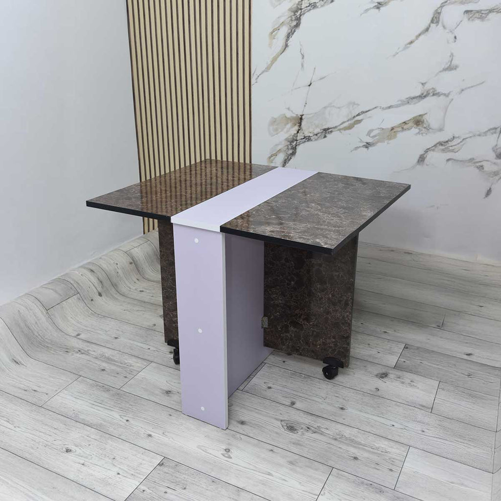 Table à Manger Pliante Multifonctionnelle Couleur Marbré – T365M