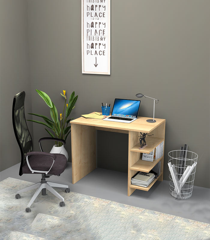 Bureau Junior Avec 3 Étagères De Rangement Couleur Chêne – (A343)
