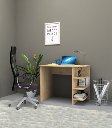 Bureau Junior Avec 3 Étagères De Rangement Couleur Chêne – (A343)
