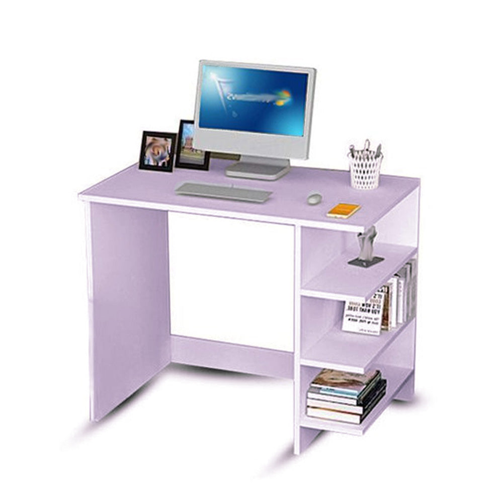 Bureau Junior Avec 3 Étagères De Rangement Couleur Mauve Clair – (A349M)