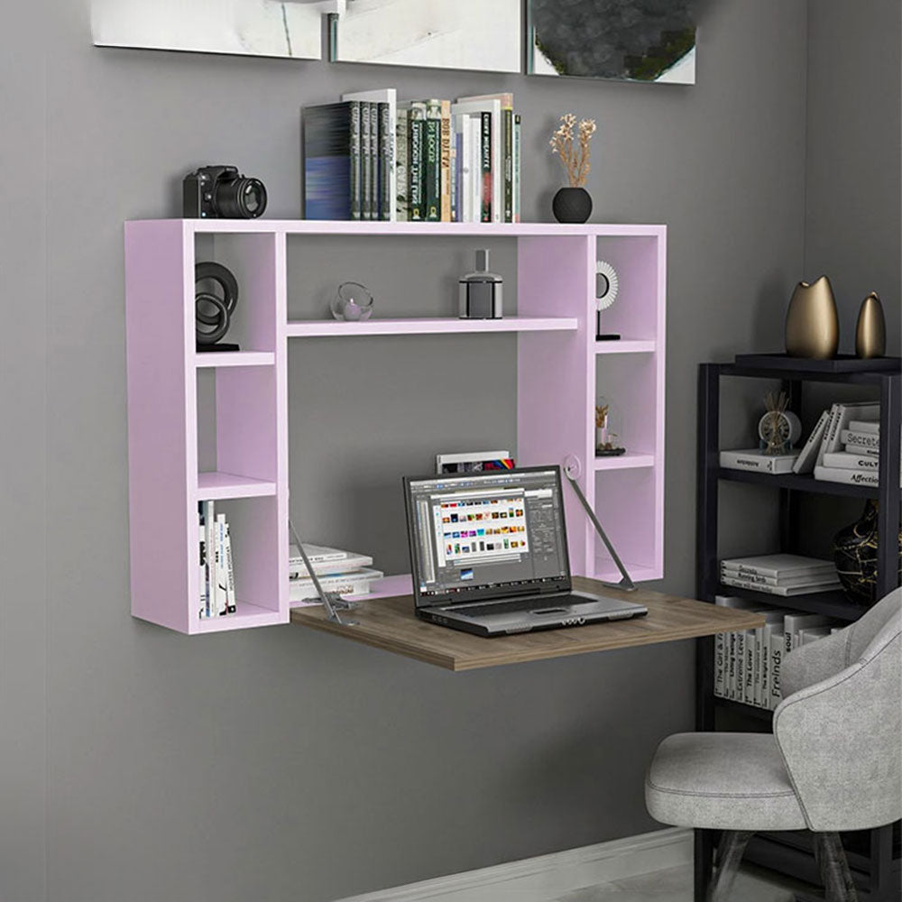 Bureau Mural Pliable Économiseur D’espace Mauve Clair – (A338M)