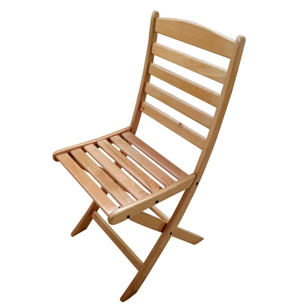 Chaise de Plage et de Jardin Pliable en Bois Massif Naturel