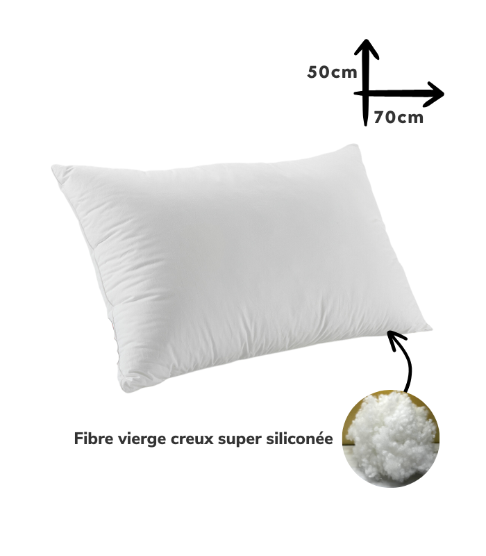 1 Oreiller Orthopédique Top Qualité Lavable 70x50cm
